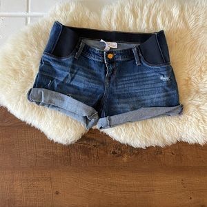 Maternity denim shorts